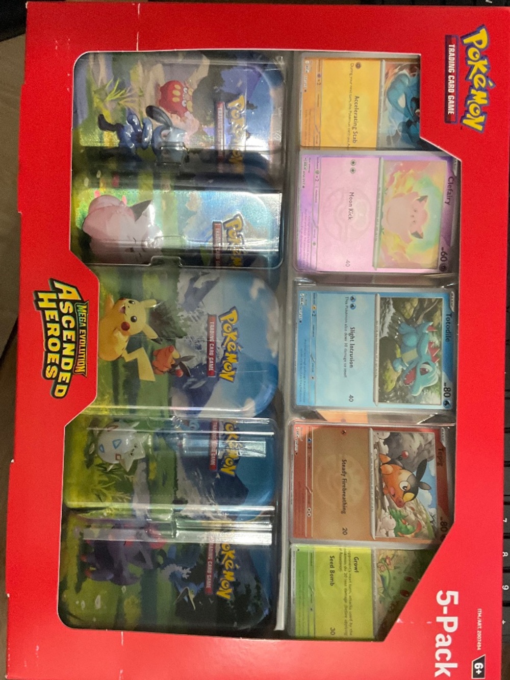 Pokemon Ascended Heroes Mega Evolution 5 Pack Mini Tins Brand new Sealed